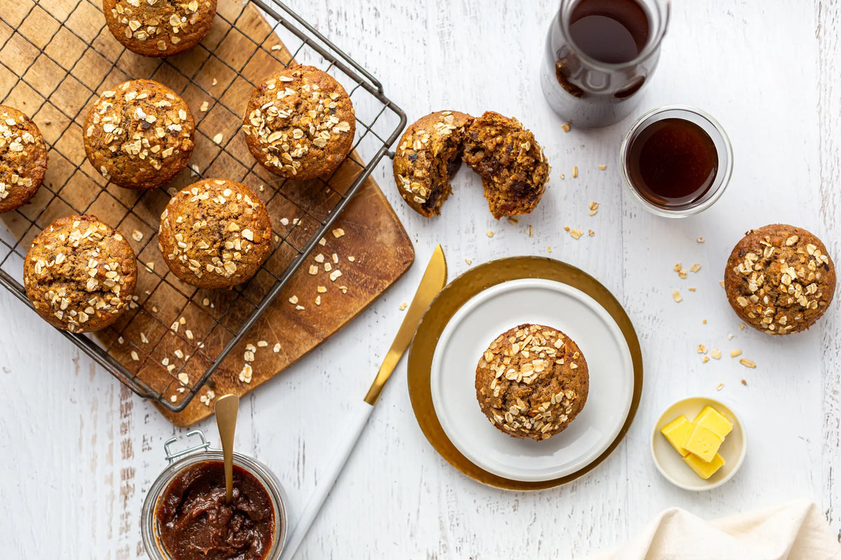Date, Nut and Oat Mannabrew Muffins